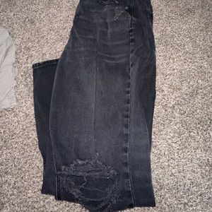 American eagle black washed mom jeans